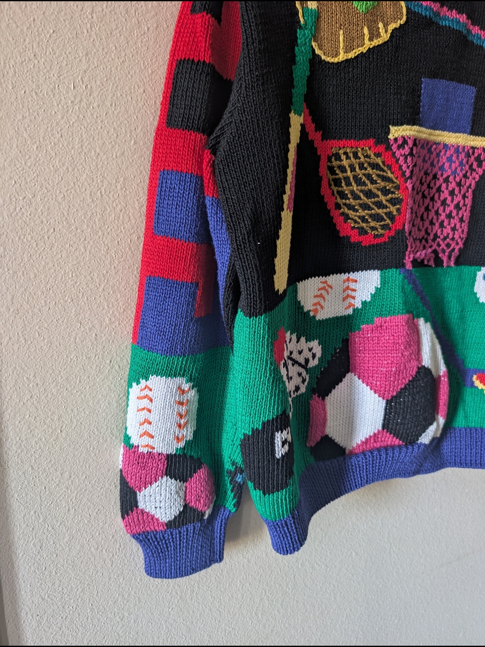 Rare Berek 1989 Vintage Sports Patterned Knit Cardigan Sweater - Picture 6 of 9